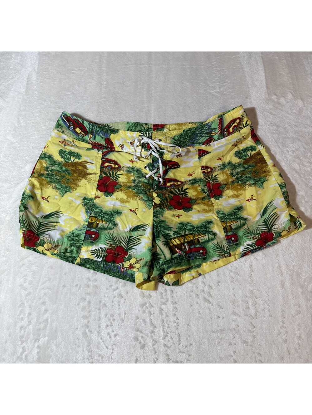 No Boundaries Juniors Aloha Hawaii Drawstring Shorts Size L (13/15)